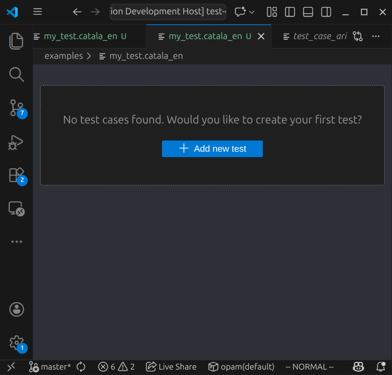 New test wizard
