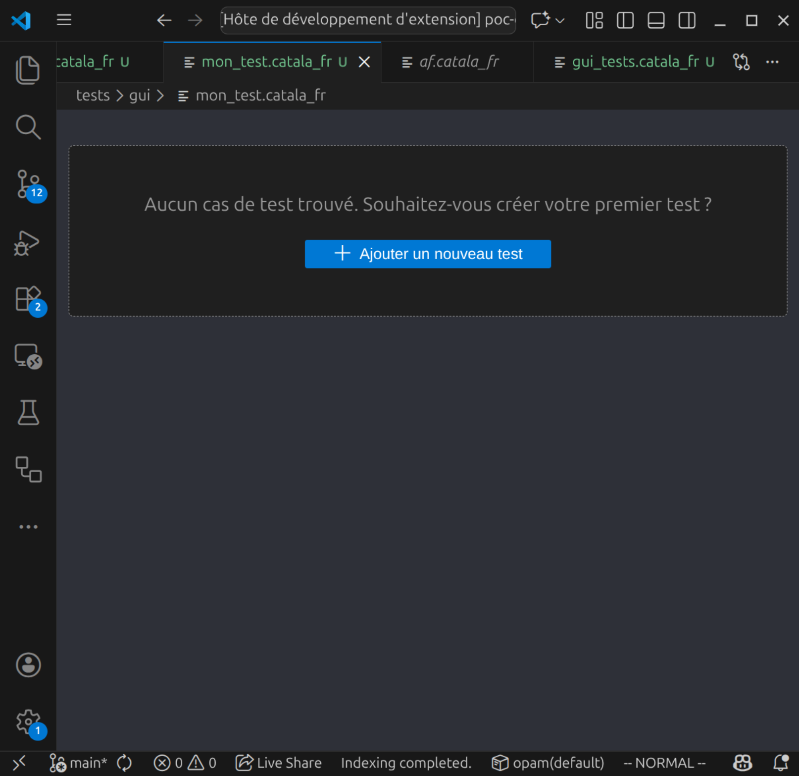 Assistant de nouveau test
