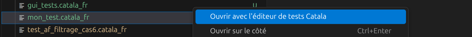 “Ouvrir avec” menu contextuel